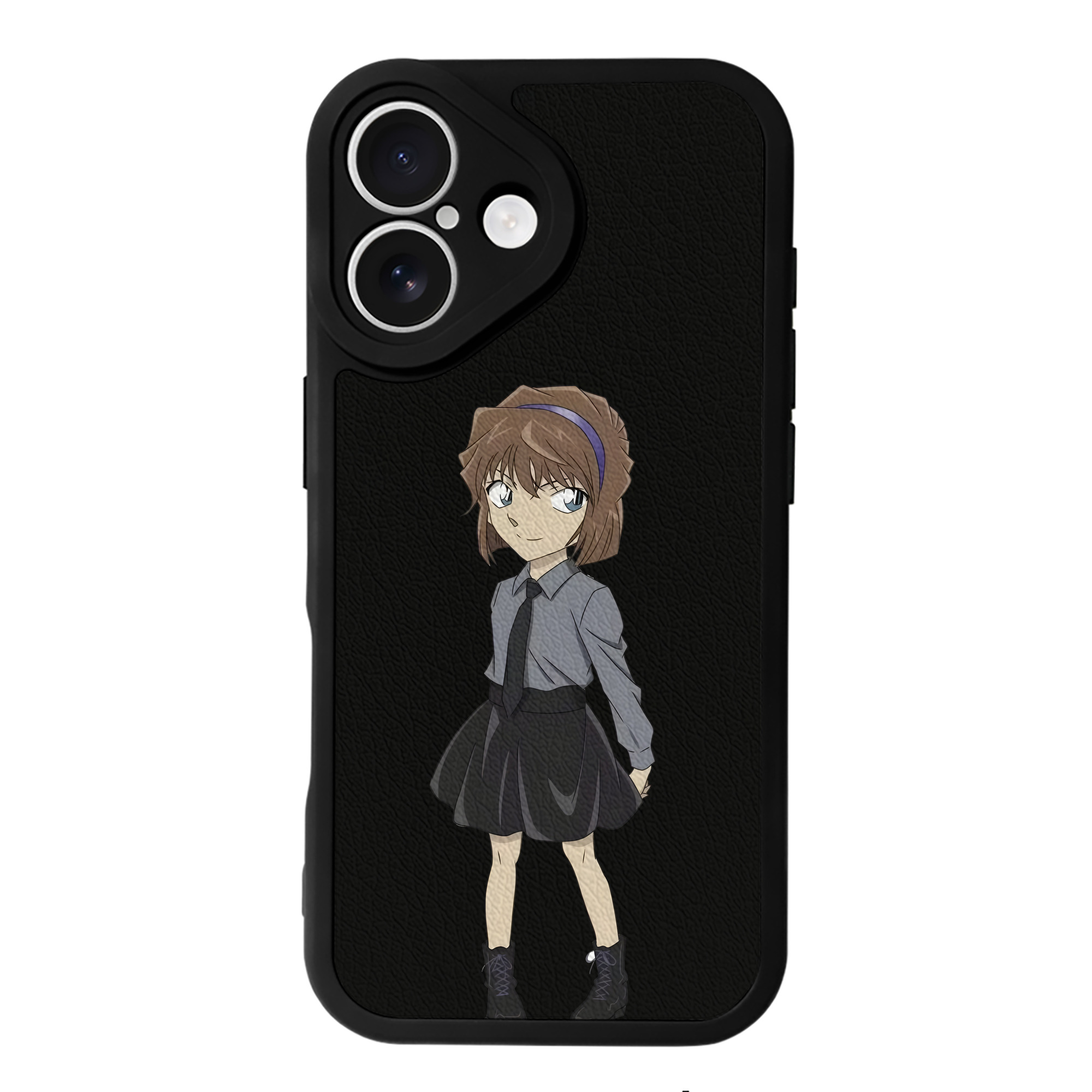 （画像用） 名探偵コナン 灰原 哀 はいばら あい Detective Conan Anita Hailey、Vi Graythorn Haibara Ai 【iPhone 16シリーズ対応】シリコンスマホケース（レザー調） 材質：シリコン